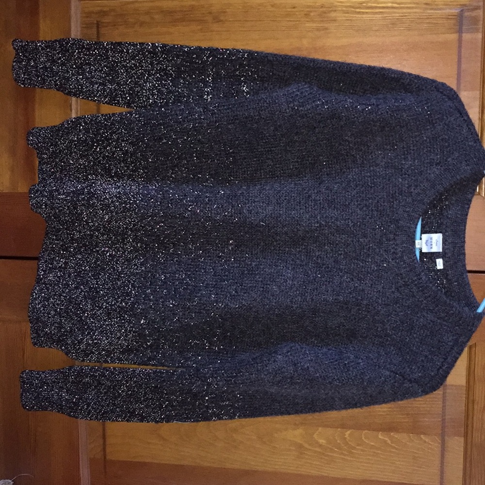 Anthropologie silver/golden sparkle sweater